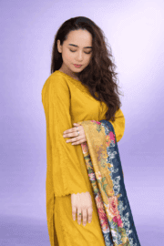 Mustard Bloom Embroidered Ready-to-Wear Lawn 3 Piece Suit