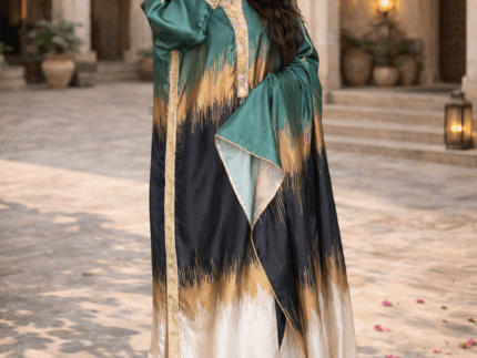 Green Ombre Embroidered Ready-to-Wear 3 Piece Suit