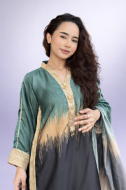 Green Ombre Embroidered Ready-to-Wear 3 Piece Suit