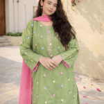 Rangreez Bloom Embroidered Stitched Lawn 3 Piece Suit