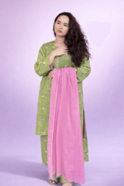 Rangreez Bloom Embroidered Stitched Lawn 3 Piece Suit