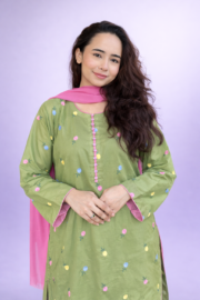 Rangreez Bloom Embroidered Stitched Lawn 3 Piece Suit