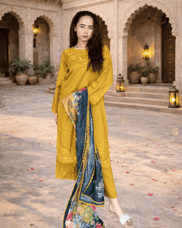 Mustard Bloom kurta set