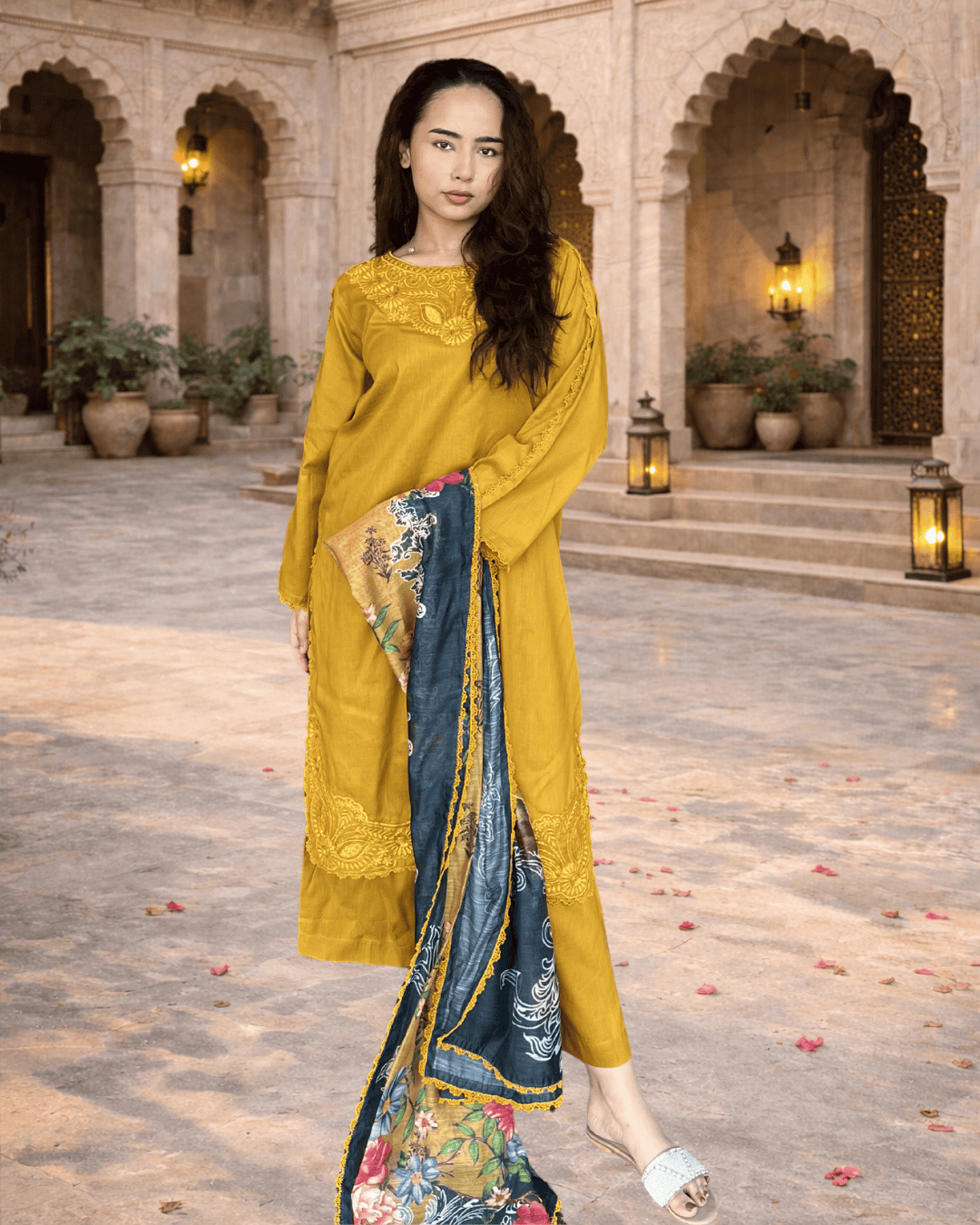 Mustard Bloom kurta set